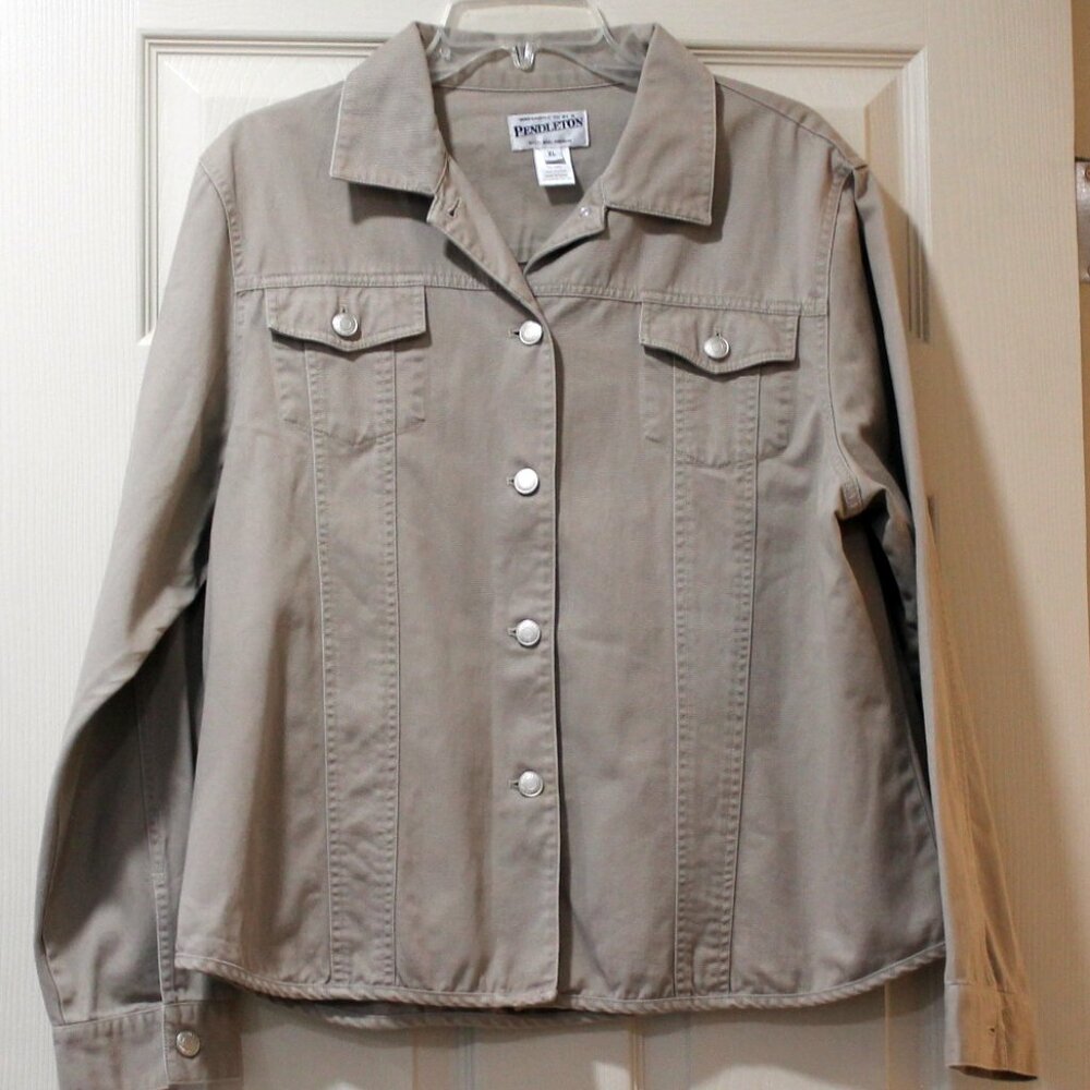 Pendleton Tan Jean Jacket Button Front Women’s XL